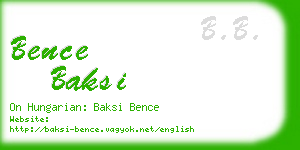 bence baksi business card